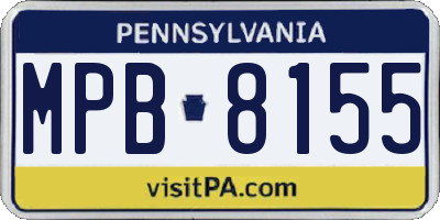 PA license plate MPB8155