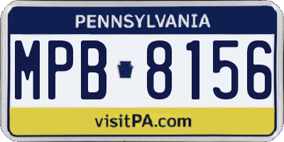 PA license plate MPB8156
