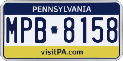 PA license plate MPB8158