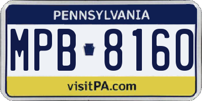 PA license plate MPB8160