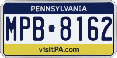 PA license plate MPB8162