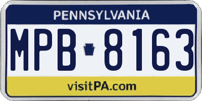PA license plate MPB8163