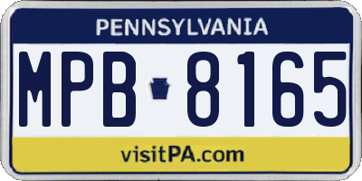 PA license plate MPB8165