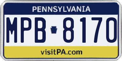 PA license plate MPB8170