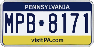 PA license plate MPB8171