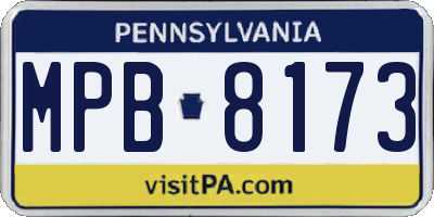 PA license plate MPB8173