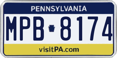 PA license plate MPB8174