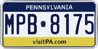 PA license plate MPB8175
