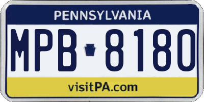 PA license plate MPB8180