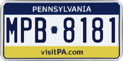 PA license plate MPB8181