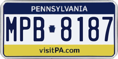 PA license plate MPB8187