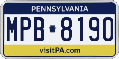 PA license plate MPB8190