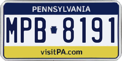 PA license plate MPB8191