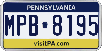 PA license plate MPB8195