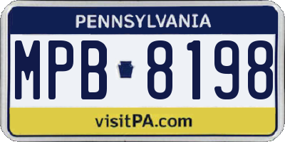 PA license plate MPB8198