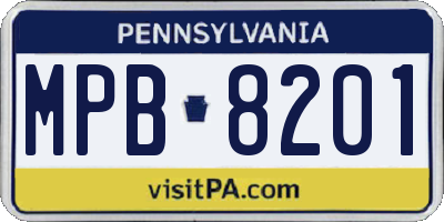 PA license plate MPB8201