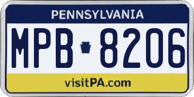 PA license plate MPB8206