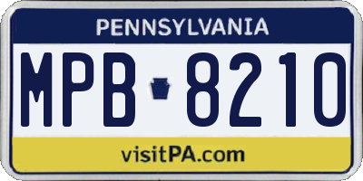 PA license plate MPB8210