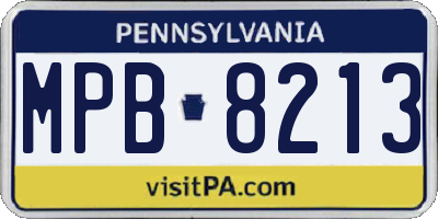 PA license plate MPB8213