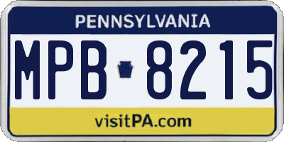 PA license plate MPB8215