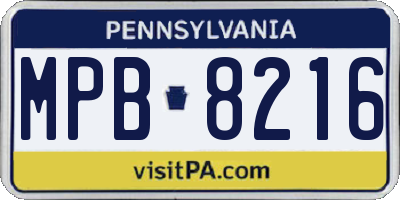 PA license plate MPB8216