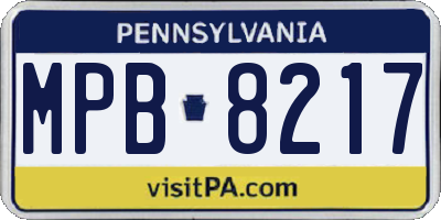 PA license plate MPB8217