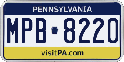PA license plate MPB8220