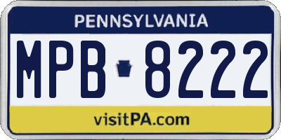 PA license plate MPB8222
