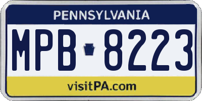 PA license plate MPB8223