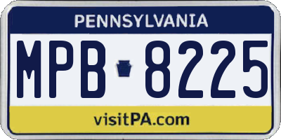 PA license plate MPB8225