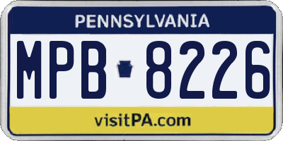 PA license plate MPB8226