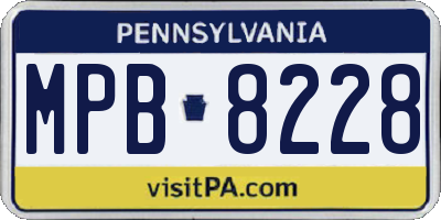 PA license plate MPB8228