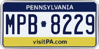 PA license plate MPB8229