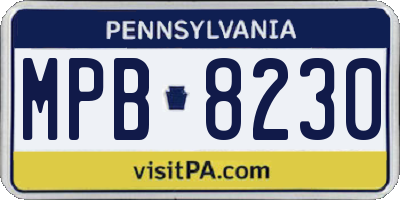 PA license plate MPB8230