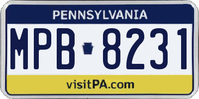 PA license plate MPB8231
