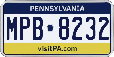 PA license plate MPB8232
