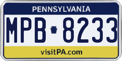 PA license plate MPB8233