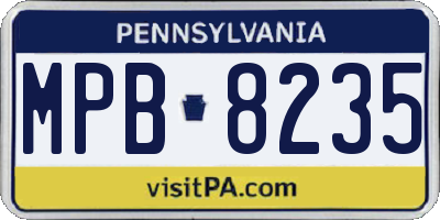 PA license plate MPB8235