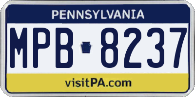 PA license plate MPB8237