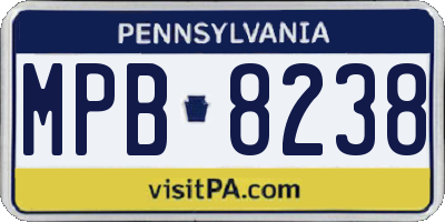 PA license plate MPB8238