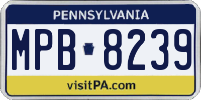 PA license plate MPB8239