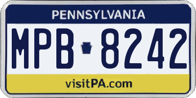 PA license plate MPB8242