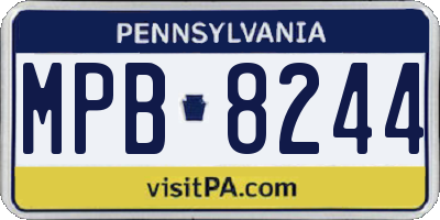 PA license plate MPB8244