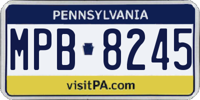 PA license plate MPB8245