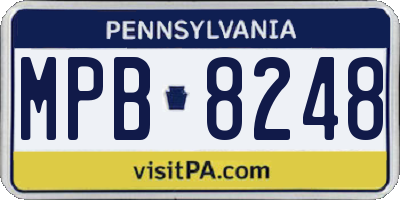PA license plate MPB8248