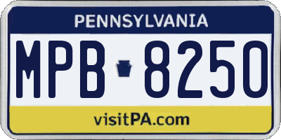 PA license plate MPB8250
