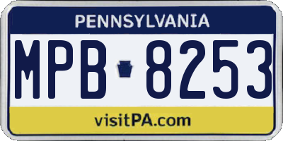 PA license plate MPB8253