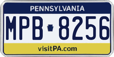 PA license plate MPB8256