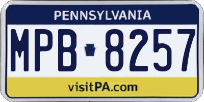 PA license plate MPB8257