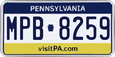PA license plate MPB8259